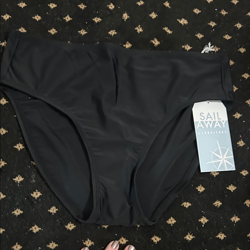 Sail Away Black Swim Bottoms nwt medium